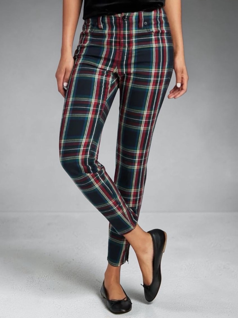 VINEYARD VINES Jamie High Rise Jolly Plaid Pants, Size 2